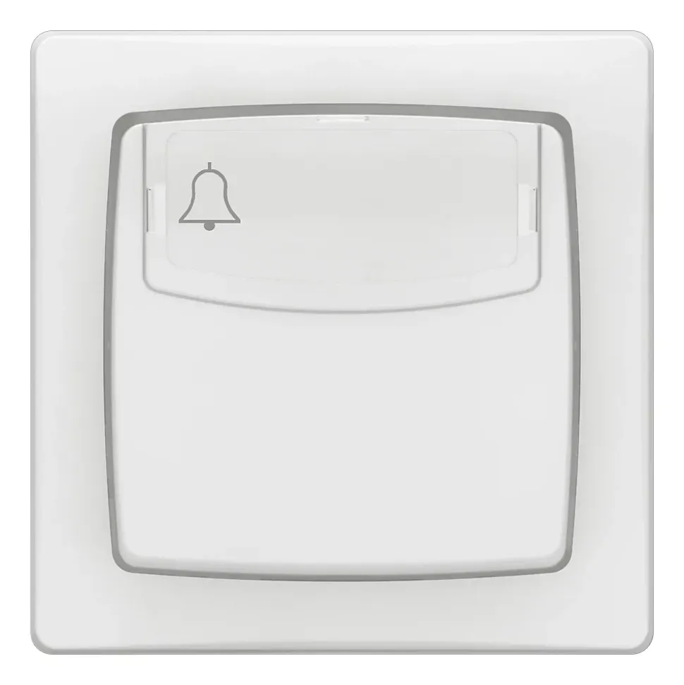 Poussoir simple avec porte étiquette Legrand complet blanc