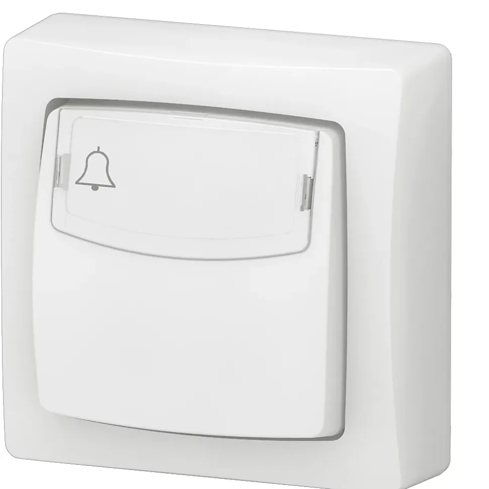Poussoir simple avec porte étiquette Legrand complet blanc