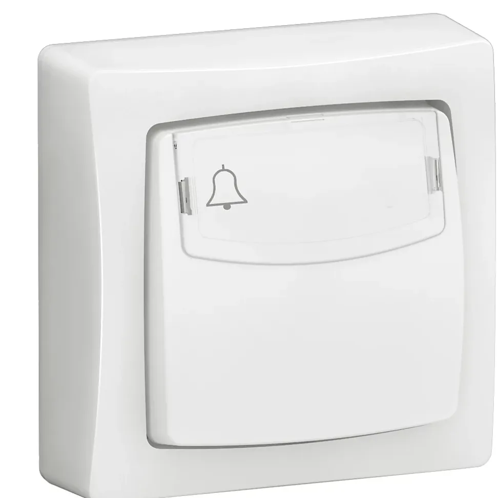 Poussoir simple avec porte étiquette Legrand complet blanc