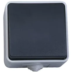 Poussoir étanche 10 A. Appareillage étanche saillie IP 54 gris