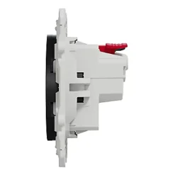 Prise 2 pôles + terre affleurante connexion rapide Odace Schneider Electric anthracite