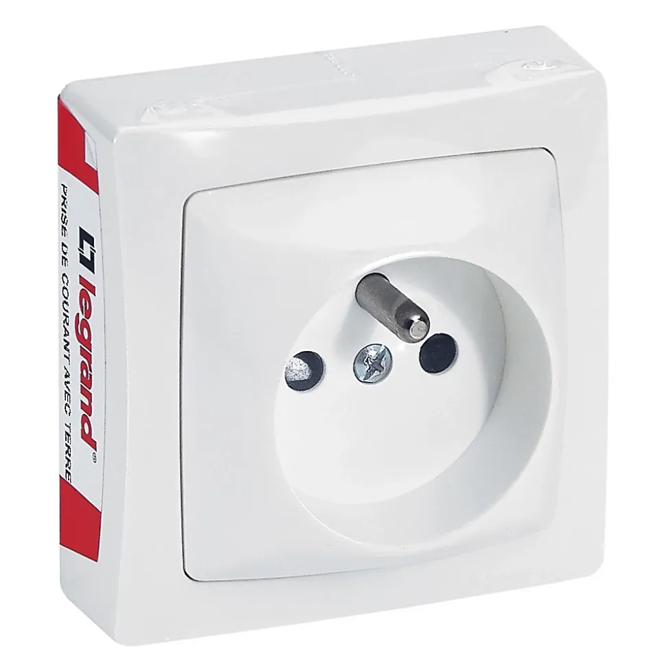 Prise 2 pôles+terre ASL Legrand blanc