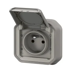 Prise avec clapet Legrand Plexo gris à griffes