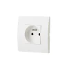 Prise avec terre blanc complet, lot de 5