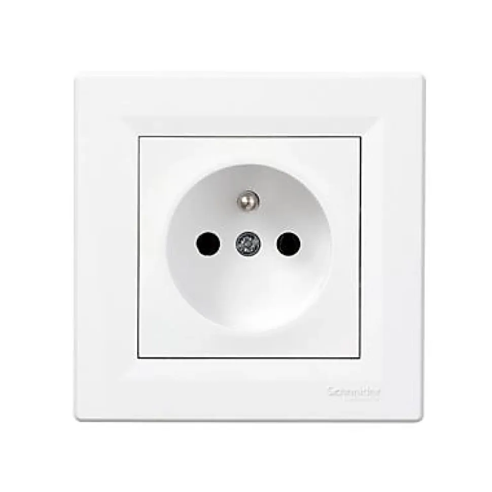 Prise avec terre complète Schneider Electric Asfora blanc