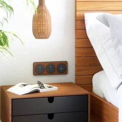Prise avec terre Jacobsen Espen noir à composer + 1xUSB-A + 1xUSB-C