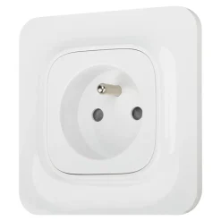 Prise avec terre Jacobsen Kennet blanc complet, lot de 5