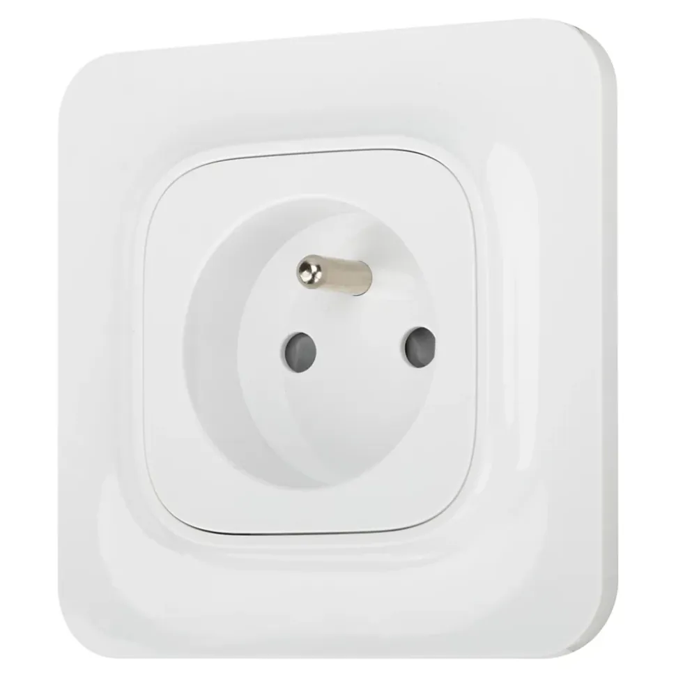 Prise avec terre Jacobsen Kennet blanc complet, lot de 5