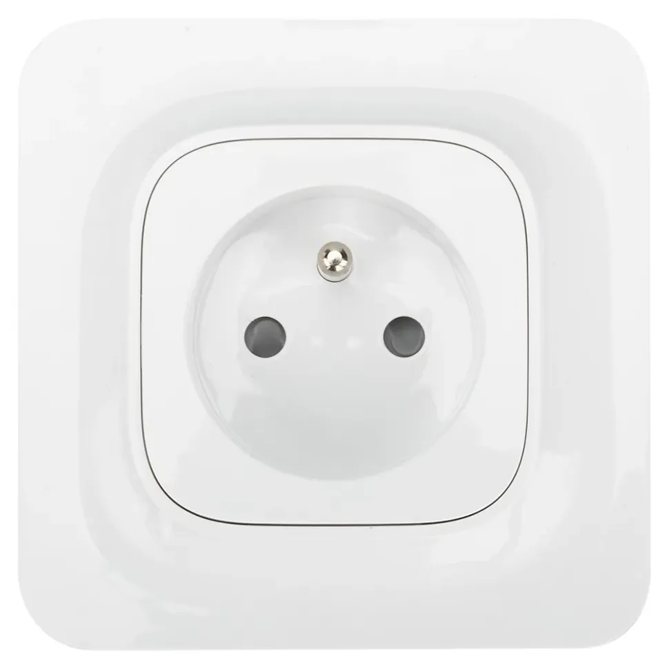 Prise avec terre Jacobsen Kennet blanc complet, lot de 5