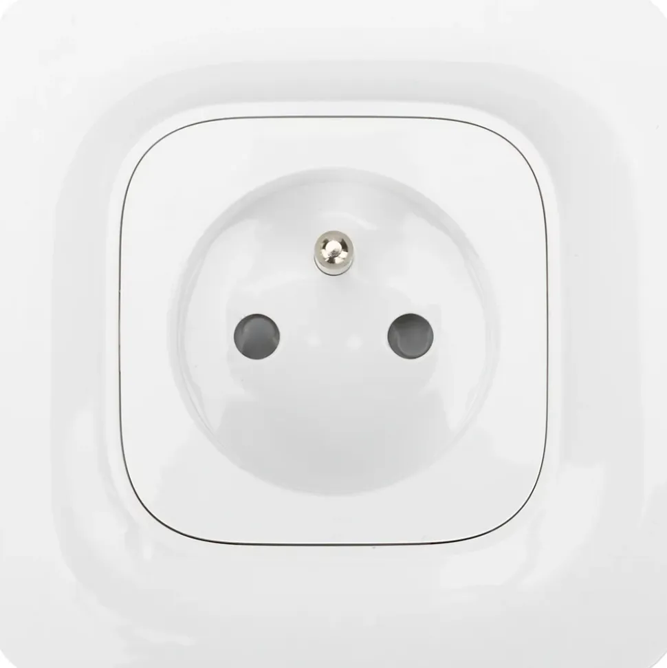 Prise avec terre Jacobsen Kennet blanc complet