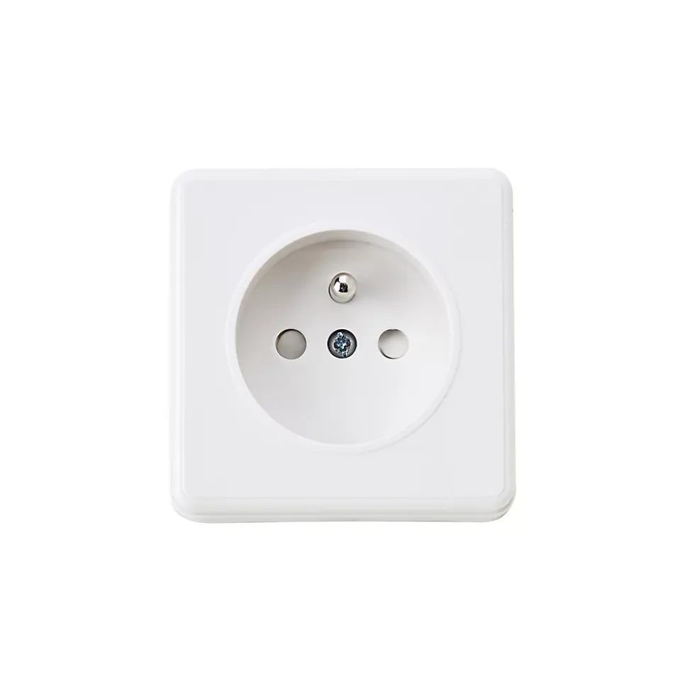 Prise avec terre monobloc en saillie blanc complet
