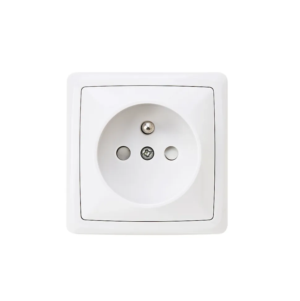 Prise avec terre monobloc en saillie Jacobsen Sigurd blanc complet