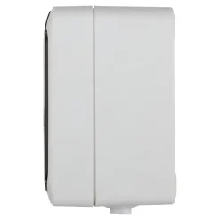 Prise avec terre étanche en saillie gris complet - H 7,6 cm / L 5,5 cm / P 4,3 cm