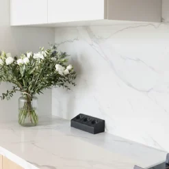 Prise cuisine BARRY - Bloc 3 prises Soft Touch noir
