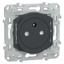 Prise de courant 2 pôles + terre affleurante 16A Schneider Electric Ovalis anthracite