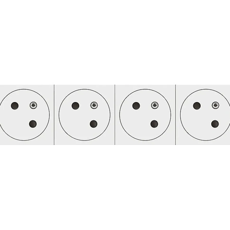 Prise de courant 4 X 2P+T surface Mosaic Link Legrand - 8 modules - 4 postes - Blanc