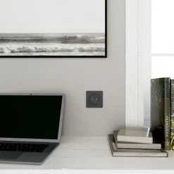 Prise de courant avec terre affleurante + usb C 10.5W Schneider Electric Odace anthracite