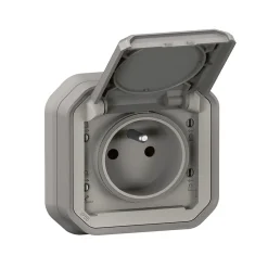 Prise de courant étanche à encastrer Plexo gris 16A, 250V - 070031L - Legrand