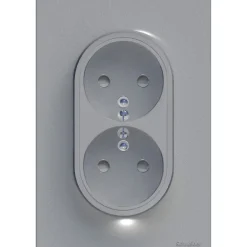 Prise double avec terre complète Schneider Electric Odace aluminium