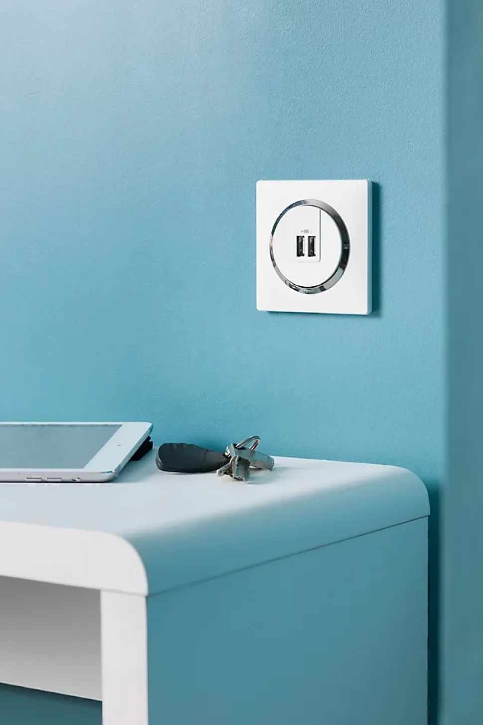 Prise double USB-A Legrand Dooxie blanc carrée