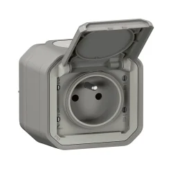 Prise Legrand Plexo gris en saillie 220V