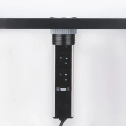 Prise plan de travail SKY - Bloc 3 prises + 2 USB-A rétractable inox et noir
