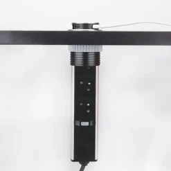 Prise plan de travail SKY - Bloc 3 prises + 2 USB-A rétractable inox et noir