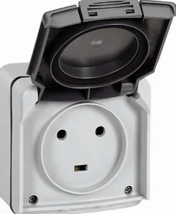 Prise 2P+T 20A IP55 saillie Plexo gris Legrand