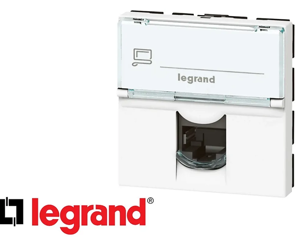 Prise RJ45 cat.6A STP 2 modules Legrand Mosaic composable