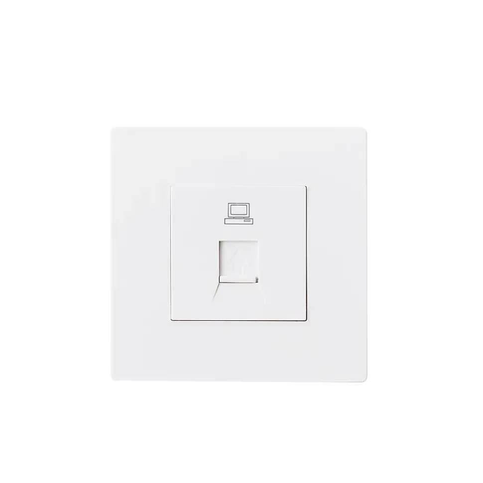 Prise RJ45 encastrable blanc complet