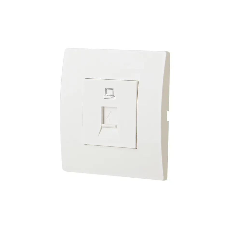 Prise RJ45 encastrable blanc complet