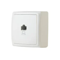 Prise RJ45 monobloc en saillie Jacobsen Sigurd blanc complet