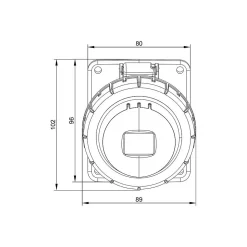 Prise Triphasé 32a 3p+t - 4 Broches - Encastrable Sur Coffret - étanche Ip67 - Ide