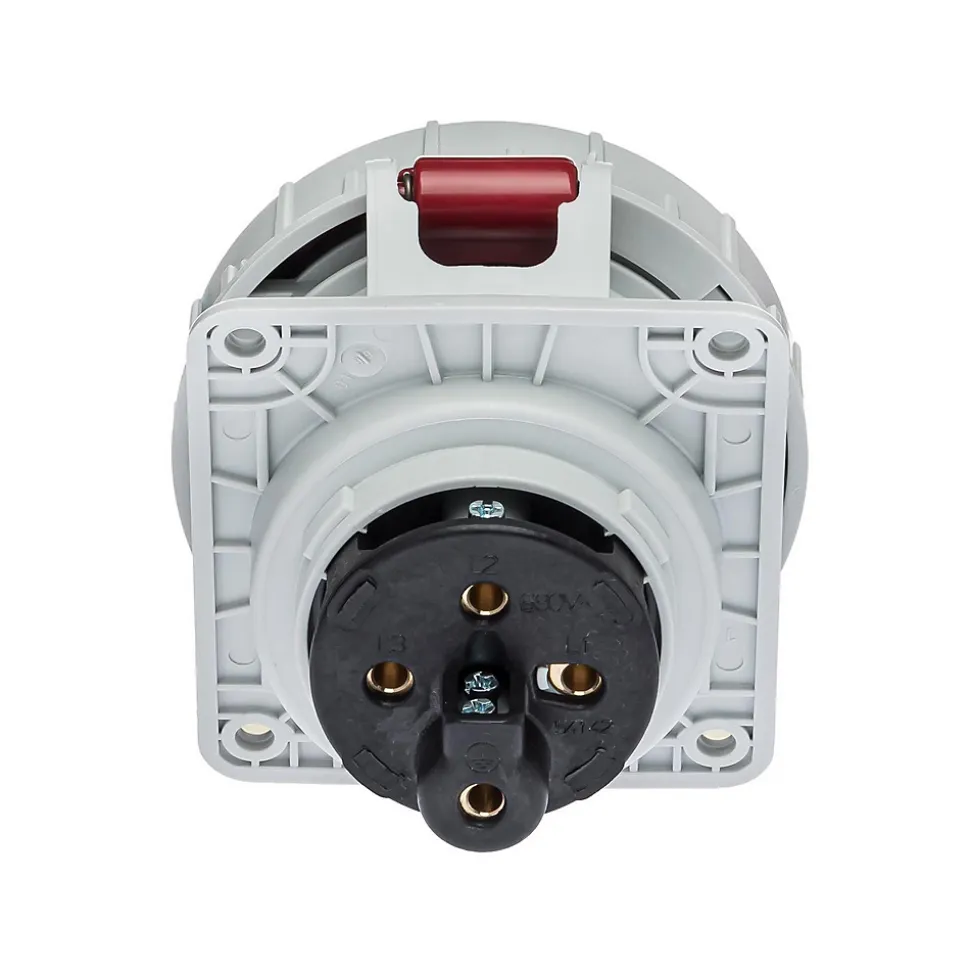 Prise Triphasé 32a 3p+t - 4 Broches - Encastrable Sur Coffret - étanche Ip67 - Ide