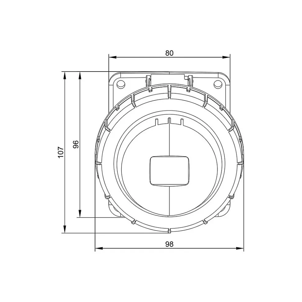 Prise Tétrapolaire 32a 3p+n+t - 5 Broches - Encastrable Sur Coffret - étanche Ip67 - Ide