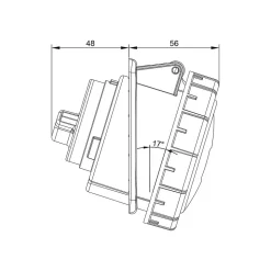 Prise Tétrapolaire 32a 3p+n+t - 5 Broches - Encastrable Sur Coffret - étanche Ip67 - Ide