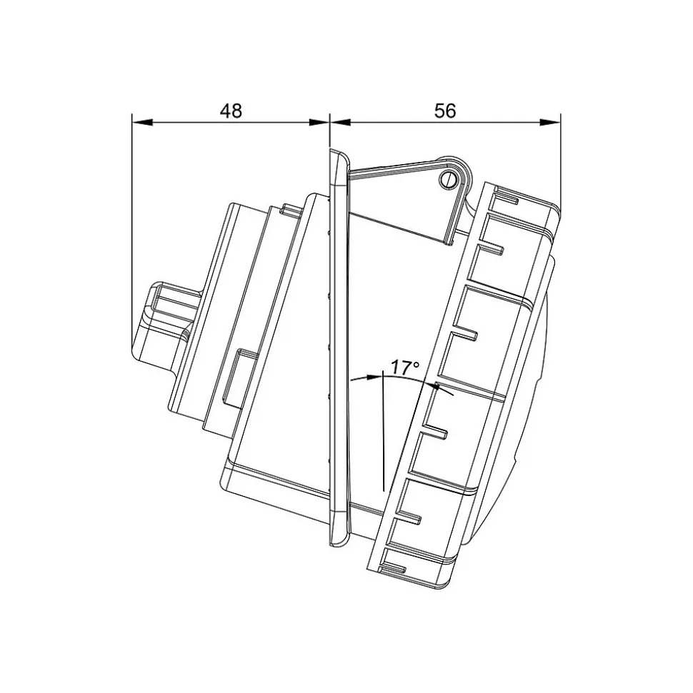 Prise Tétrapolaire 32a 3p+n+t - 5 Broches - Encastrable Sur Coffret - étanche Ip67 - Ide
