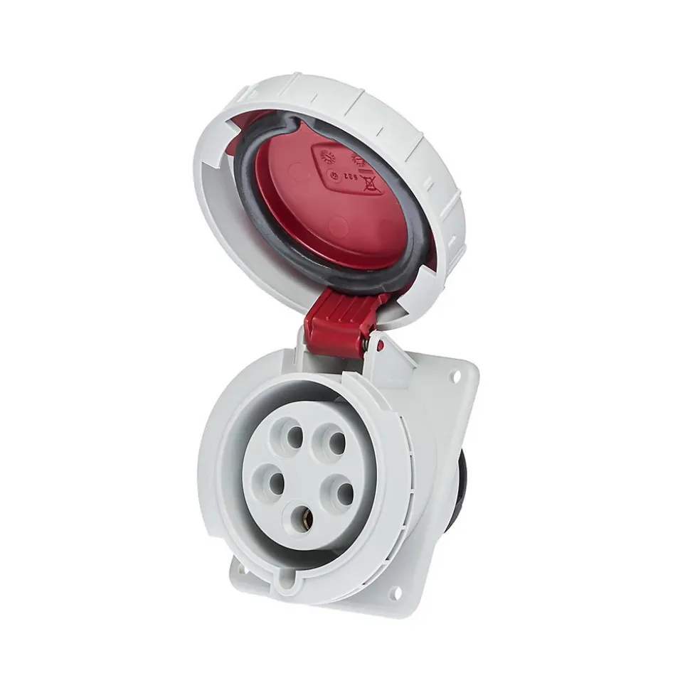Prise Tétrapolaire 32a 3p+n+t - 5 Broches - Encastrable Sur Coffret - étanche Ip67 - Ide
