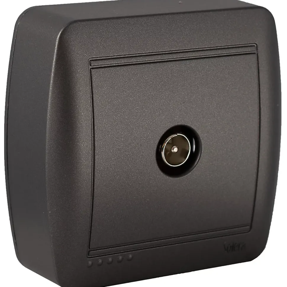 Prise TV en saillie - Noir graphite - Solera