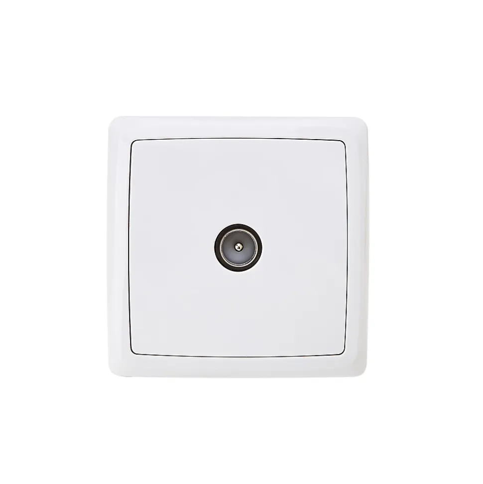 Prise TV monobloc en saillie Jacobsen Sigurd blanc complet