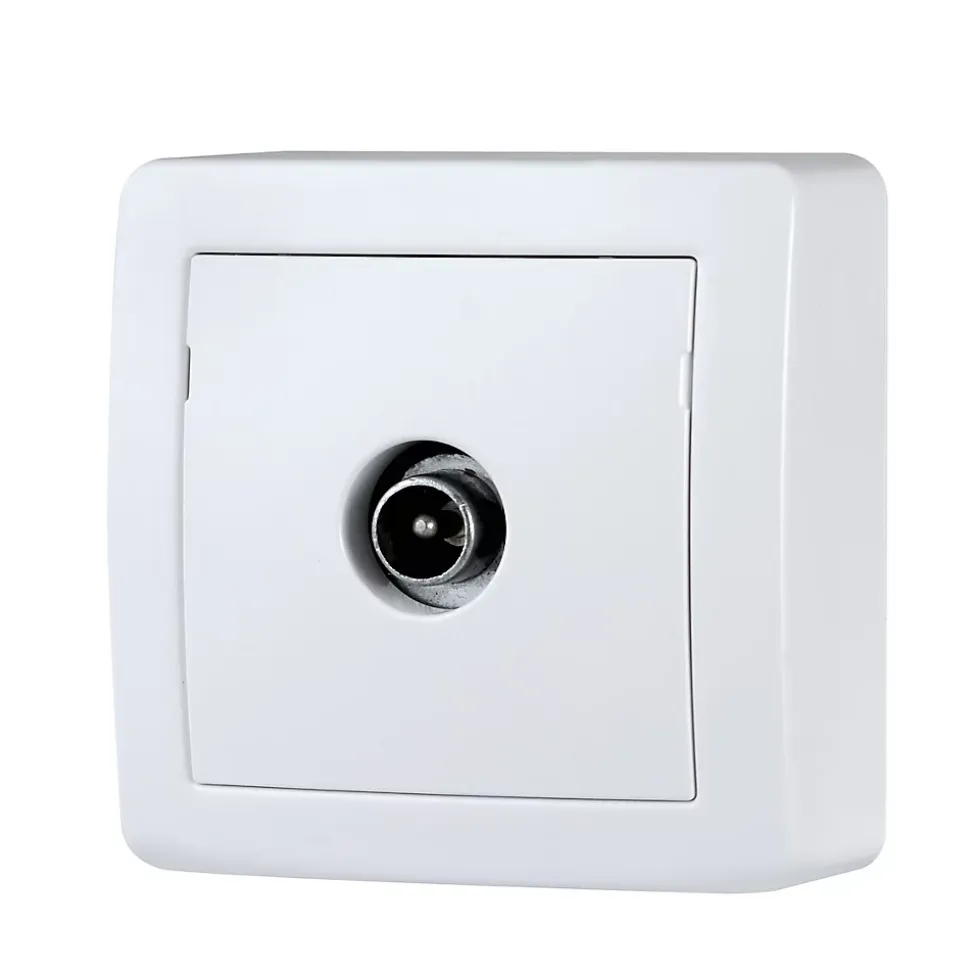 Prise TV simple complète saillie Schneider Electric Alréa blanc