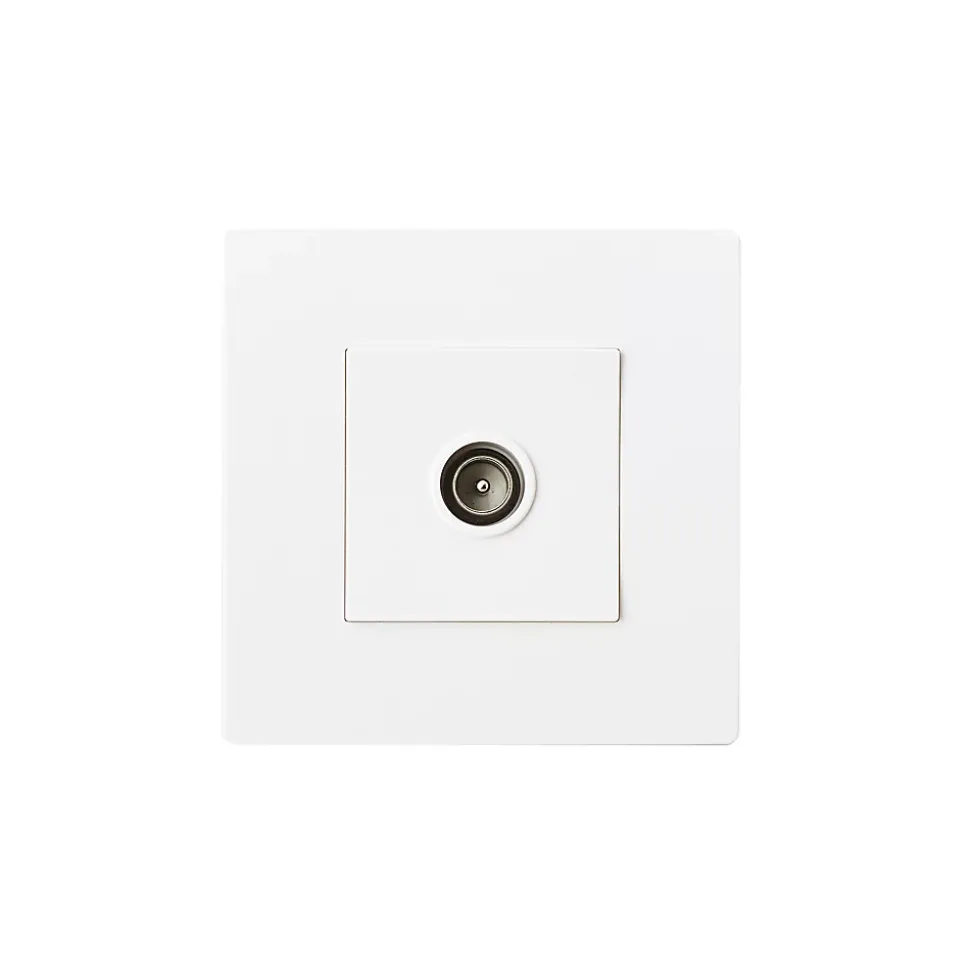 Prise TV simple encastrable blanc complet