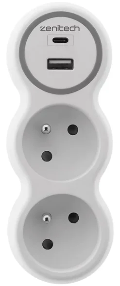 Prise 2x16A + 2 ports USB - Bolea Zenitech