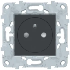 Prise de courant 2 pôles + terre affleurante connexion rapide 16A Schneider Electric Unica Déco anthracite