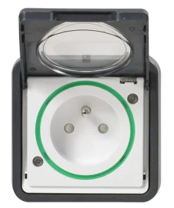 Prise de courant 2 pôles + terre étanche complète encastrée Schneider Electric Mureva Styl anthracite