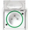 Prise de courant 2 pôles + terre étanche complète encastrée Schneider Electric Mureva Styl blanc