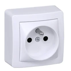 Prise de courant 2 pôles + terre complète saillie Schneider Electric Alréa blanc