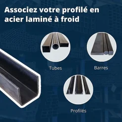 Profilé acier en U 30 x 30 x 30 mm ep 2 mm, 3 metres - Comment Fer