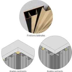 Profil acier pour bardage et parement Le Profileur Français U XL45 noir mat L.2,3 m