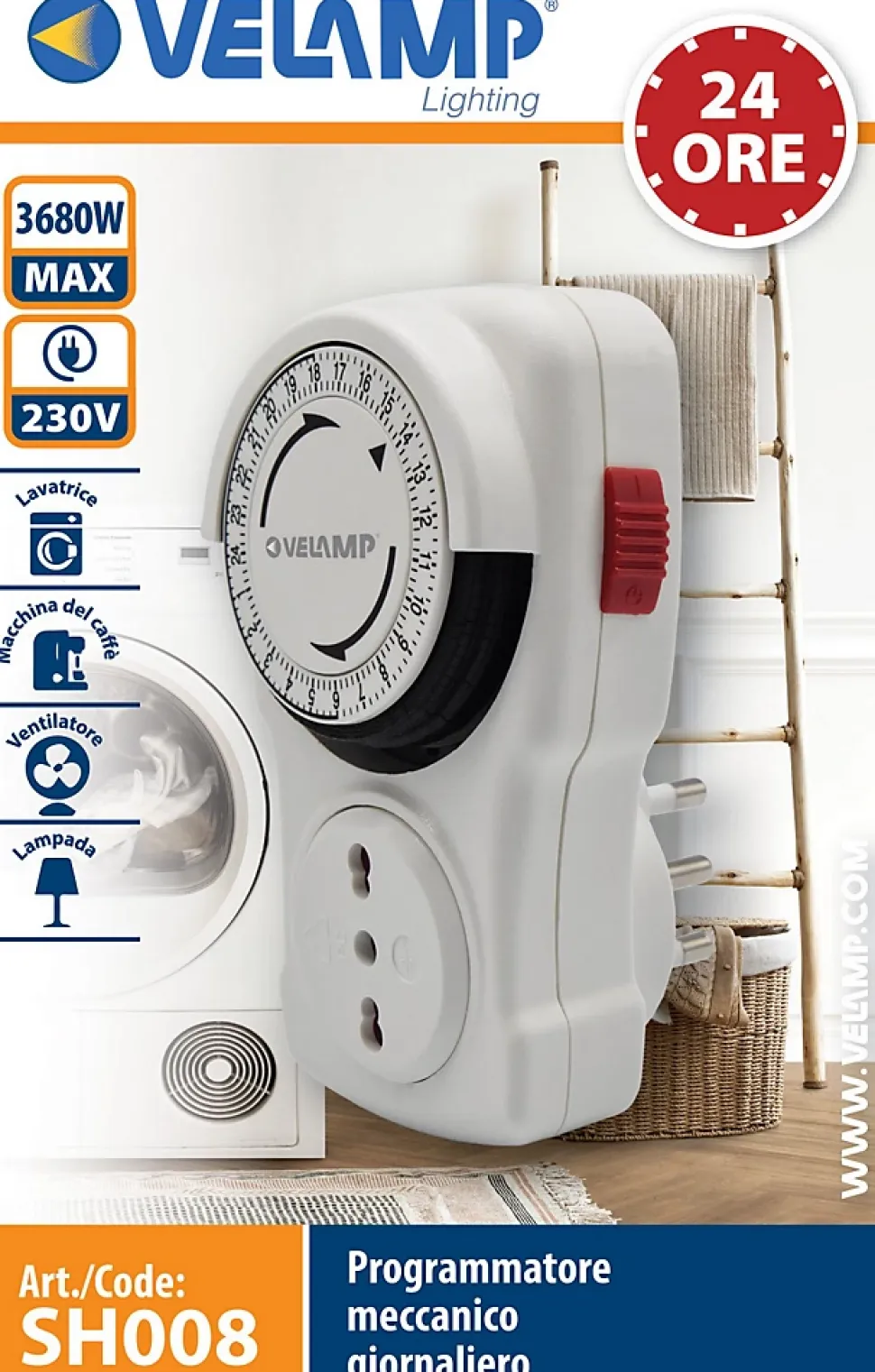 Programmateur journalier mécanique, programmes 15 minutes - 10/16A